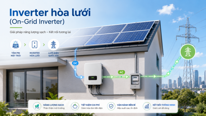 Inverter Điện Mặt Trời Là Gì? Cách Chọn Inverter Phù Hợp Cho Gia Đình inverter điện mặt trời hòa lưới on grid