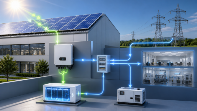 hệ thống điện mặt trời hybrid
